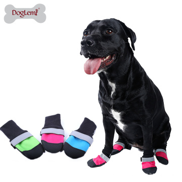 3 color de los zapatos del animal doméstico impermeables Oxford edredón superior antideslizante de cuero suela botas de perro para perros y cachorro